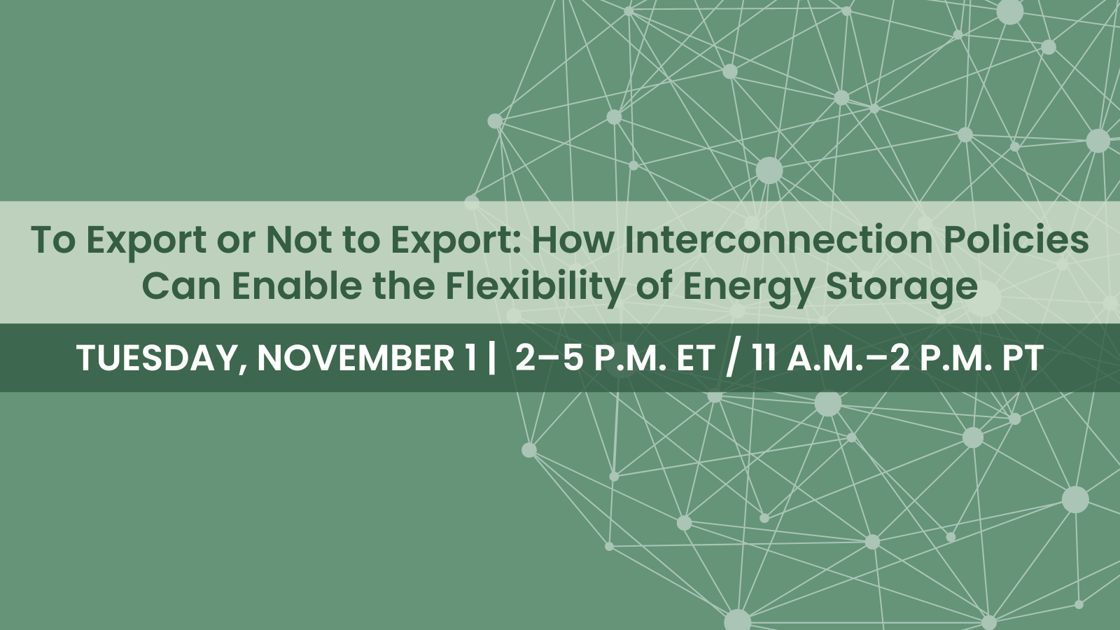 To Export or Not to Export: How Interconnection Policies Can Enable the Flexibility of Energy Storage Workshop